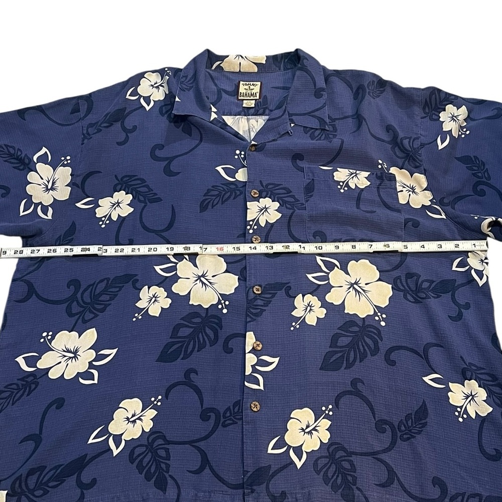 Tommy Bahama Silk Camp Shirt Men’s XXL Blue Hawaiian Floral - Picture 2 of 4